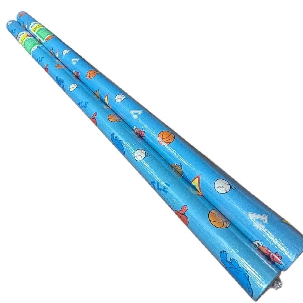 Vintage 2 Rolls Sesame Street Christmas Gift Wrap 25 sq ft Sealed USA 2014 - Picture 1 of 16